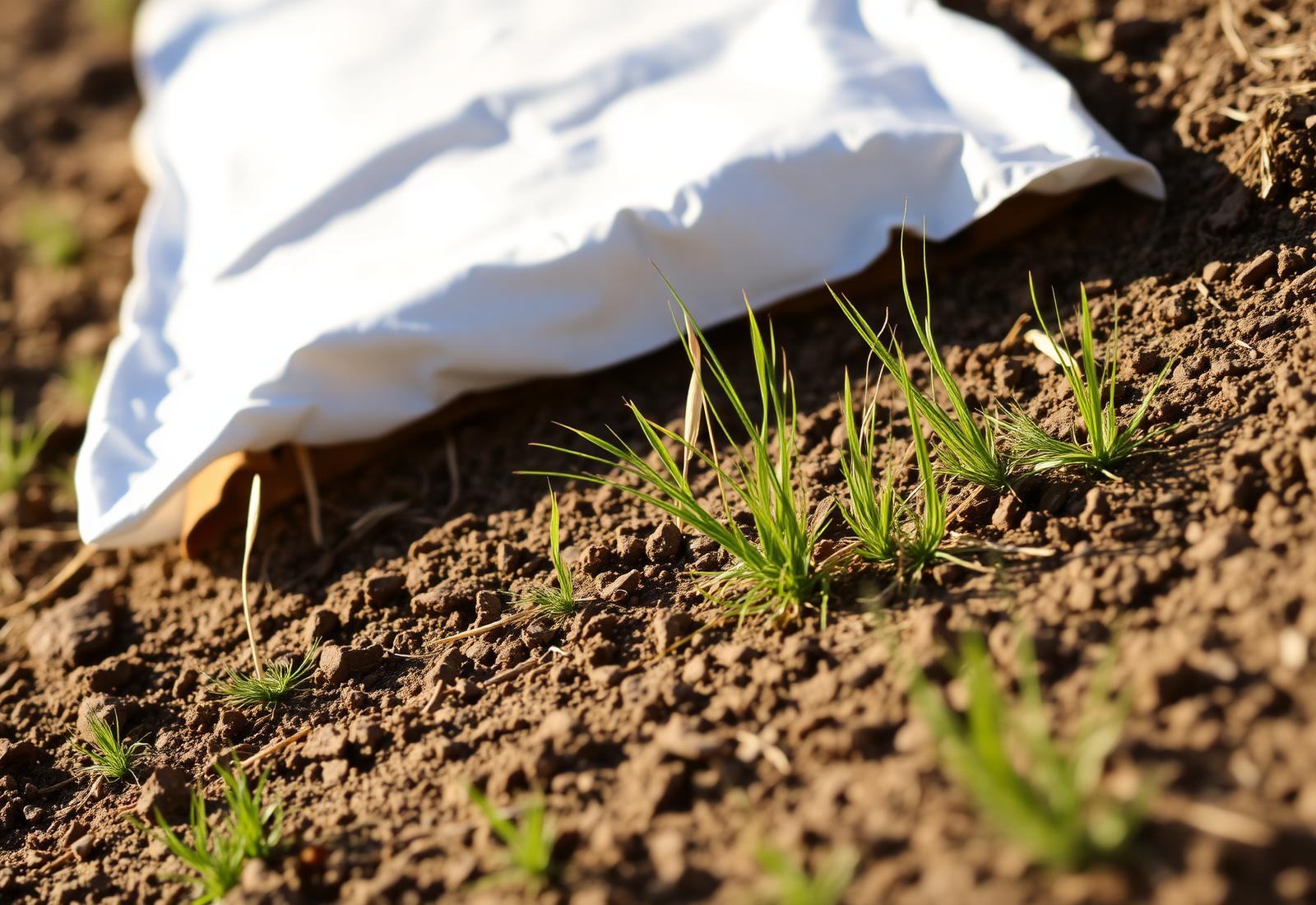 Erosion control blanket and emerging native grasses